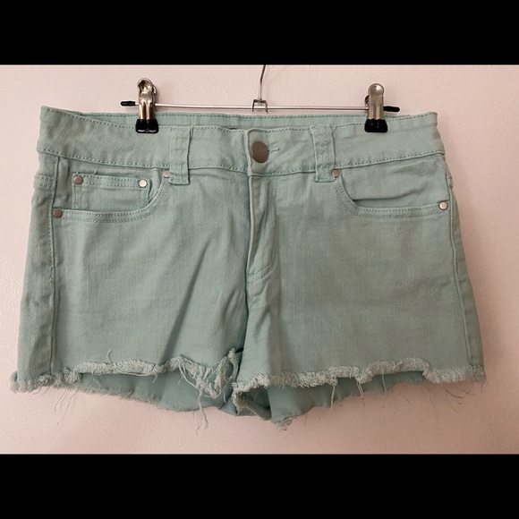 Powder mint green denim shorts! - Picture 1 of 2